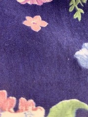 3 Yards Navy Blue Floral Cotton Fabric 20” X 110” Polyester Blend ? Pink Flowers