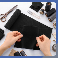 1 Pack Ribbing Fabric for Knit Cuffs, Thick Ribbing for Cuffs, Waistbands Neckli