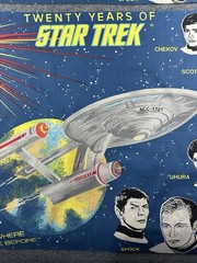 VTG 20 Years of Star Trek Fabric Curtains USS Enterprise Cotton Blue Set of 2