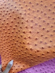 Chestnut ostrich faux vinyl Marine grade UV resistance waterproof Fabric
