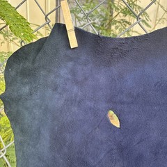 Art Handicrafts Co. 1 Suede Leather Scrap Piece Navy used Sold As Is