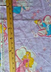 DISNEY PRINCESSES PRINT COTTON BLEND FABRIC 14X43 + INCHES VINTAGE