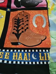 Cowpokes Nancy J Smith/Milligan Cowboy Boots Cotton Fabric Panel 44″ X 37″