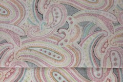 7 Yards Pink Brown Paisley Floral Fabric 100% Cotton 43×252″