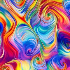 Petal Power Floral Fabric | Abstract Rainbow Swirl | Timeless Treasures YARD