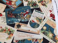 2.5 yd Blocks Labels Wilmington Christmas EMPORIUM GRAPHIC 45 cotton quilt black