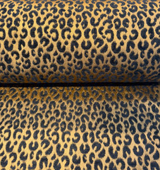 Tanzia Onyx Gold Leopard Jacquard Upholstery Drapery Tempo Fabric By The Yard