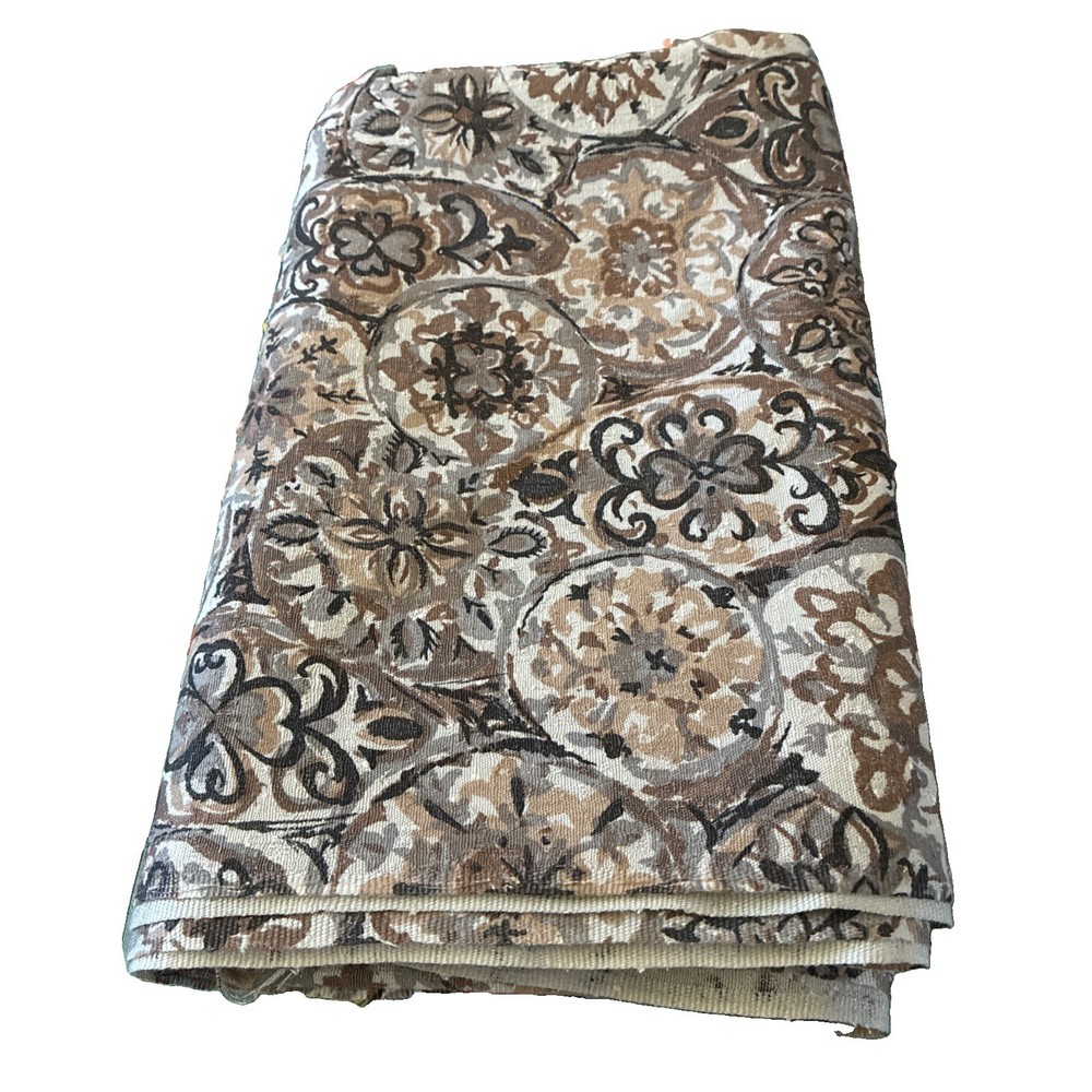 Fabric Taupe Cream Brown Floral Abstract Decor Crafts Cushions Purses Blouses
