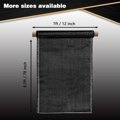 Carbon Fiber Fabric Roll 6.5ft x 12″ – 3K 2×2 Twill Weave 220g/m² High Streng…