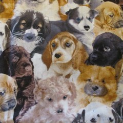 Cotton Fabric Packed Realistic Dogs Lab Beagles Dalmation All KInds BTYx44