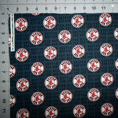 Boston Red Sox MLB Sports Mini Print Fabric WIDE FQ (18″ x 28″) 100% Cotton New