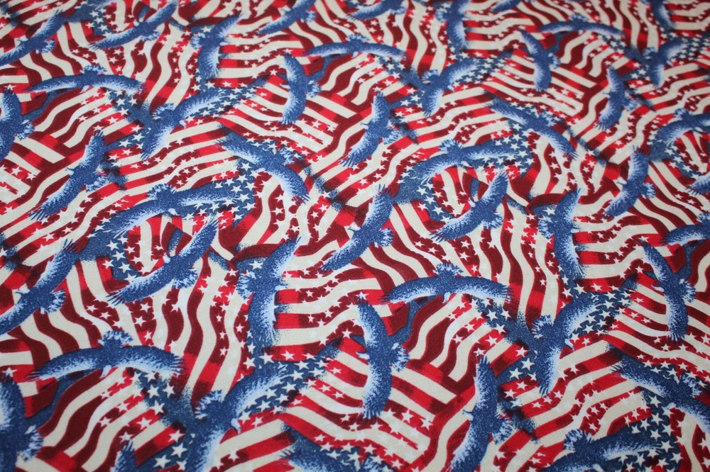 American FLAG Patriotic Fabric Fat Quarter FQ Merica [100% COTTON] America USA
