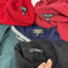 Cashmere Cutter Lot Of 5 Sweaters Red Green Blue Black Upcycle DIY Crafts 2.5lbs
