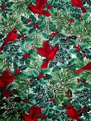 Cranston Print Works Co. Fabric VIP Christmas Cardinals Remnant 22″ X 34″ Wide