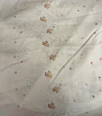 VTG Pink Floral and Faux Embossed Batiste Eyelet Single Border by Wamsutta BTY