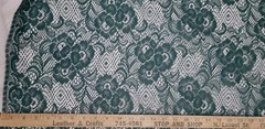 Dark Forest Green Floral Lace Fabric Yardage Rose Motif Mesh 4 YDS x 44″ Overlay