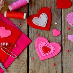 25 PCS Red Pink White Felt Fabric Craft Sheet Sewing Patchwork 8.3×11.8 Inch
