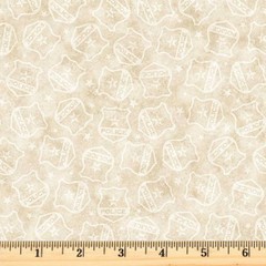 American Heroes Police Cream Tonal Badges Blender 30689 E Fabric By half yard