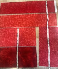 Junk Journal Fabric Lot Moda Grunge Christmas Red Green Scrap Quilting 16pc