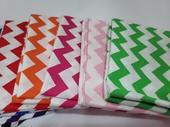 Bundle Of 8 Fat Quarters In Chevron Pattern Of Different Colors
