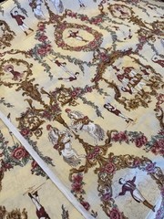 RARE Vtg Cotton FABRIC La Comedie Italienne Ledoux Hermes Scarf Style Art BTHY