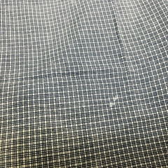 Cotton Fabric White Dark Blue Stripes Check Plaid 3 5/8 yards x 42″ Quilters