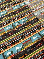 100% Cotton Fabric VROOM! By Avlyn, Vintage, 2 Yds & 15” -Good Unused Condition