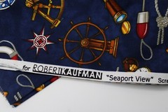 Sewing Fabric Quilt Cotton 42×1/2 yd Kaufman Seaport View Print D# 8489 Blue