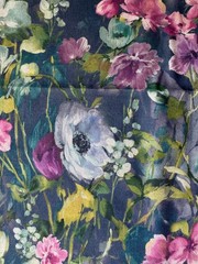 Clarke& Clarke Wild Meadow Linen Multicolor Fabric Remnant 24″ x 34″