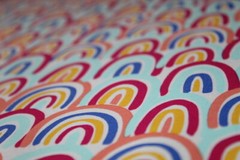 GIRL Girls Fabric Fat Quarter FQ {100% COTTON} Rainbows Rainbow Colorful HAPPY