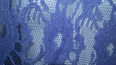 Crochet Lace Nylon Knit Fabric Floral Deep Periwinkle color by the yard