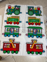 Cut And Sew Panel: Circus Animal Train Spring Mills in primary colors, soft toy