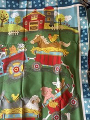 Wee Ones by Oasis Fabrics Baby Farm Animals Cotton Quilt Fabric Panel 25 “X 36”