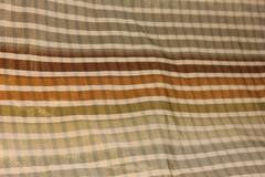 Vintage Plaid Faux Silk Fabric 57×114 Striped Checked 3 Yards