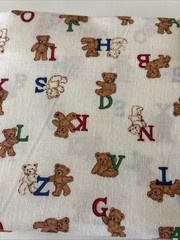 TEDDY BEAR Alphabet Red Blue Green on Beige COTTON Fabric Cranston 2.44 yds