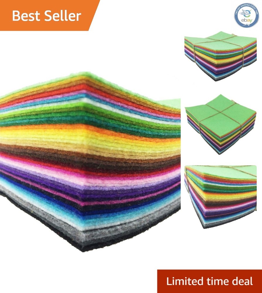 Durable 8″x8″ 1mm Thick Felt Fabric Sheets – 42 Assorted Colors for Crafters