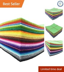 Durable 8″x8″ 1mm Thick Felt Fabric Sheets – 42 Assorted Colors for Crafters