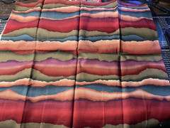 Hoffman International Red Brown & Multocolor Striped Cotton Fabric 1/2 yard