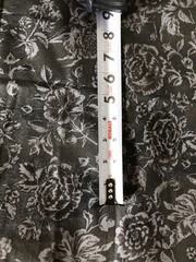Woven Fabric Remnant Black Gray Floral Rose Print 16 Inches Long 44 Inches Wide
