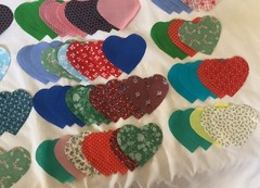 120 Pre Cut Fabric Hearts Assorted Colors Patterns for Quilting Sewing Crafts