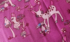 3YD 2009 Jay McCarroll PURPLE Woodland Wonderland Deer & Mushrooms Fabric