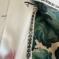 Vintage Stanley King Studio For Fabricut Vat Dye Screen Print 2 Yards Fabric