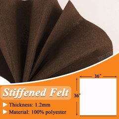 Brown Felt Fabric 36″ X 36″ 1 Square Yard Stiff 1.2Mm Thick Felt Square for C…