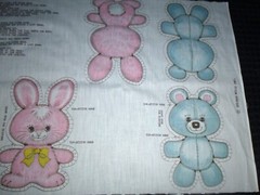 Vtg Spring Mills Cut & Sew Fabric Panel Pillow Animals Pastel Cat Dog Bear Bunny
