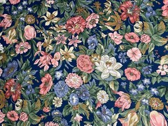 3 Yds X 56″ Richloom Floral Lily Daffodil Cotton Fabric (c) 1994 7 Ounces a Yard
