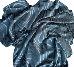 Dark Teal/Green/Silver Poly/Lycra Wavy Shimmer Stretch Velvet Knit 58″ Wide