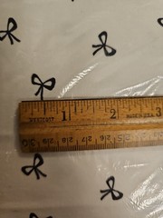 BOLT 8 YARDS MINI BLACK BOWS ON WHITE FLANNEL FABRIC SEWING QUILT RAG NURSERY