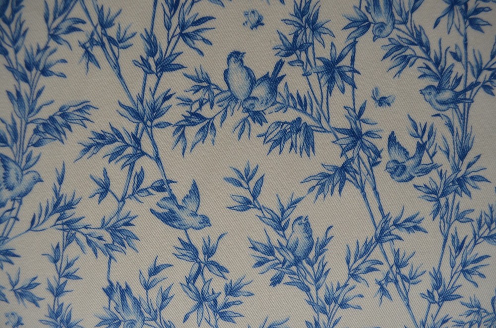 30+ yds/ VINTAGE CURTAIN FABRIC / Cobalt Blue/ 56″ Wide/ 100% Cotton/ Soft Drape
