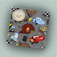 Disney Cars Hats McQueen Matter Racing DBP 1 Yard Fabric Seamless Design 59×36