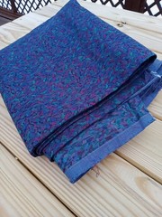 Vtg Upholstery Heavy Weight Fabric Purple Teal Burgundy Blue 12′ X 4′